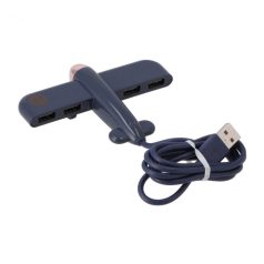   PL4 USB elosztó (USB2.0 -> 4xUSB2.0), repülőgép alakú, 4 portos USB2.0, kék