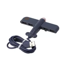   PL4 USB elosztó (USB2.0 -> 4xUSB2.0), repülőgép alakú, 4 portos USB2.0, kék