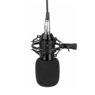 Professzionális kondenzátor stúdió mikrofon, állvánnyal és kiegészítőkkel, arany-fekete