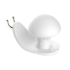   Snail House Akkumulátoros LED Éjszakai Csigalámpa, állítható 3 fényerő, 3 különböző meleg fény, Telefontartós, éjjeli lámpa, fehér