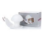 Snail House Akkumulátoros LED Éjszakai Csigalámpa, állítható 3 fényerő, 3 különböző meleg fény, Telefontartós, éjjeli lámpa, fehér