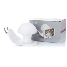   Snail House Akkumulátoros LED Éjszakai Csigalámpa, állítható 3 fényerő, 3 különböző meleg fény, Telefontartós, éjjeli lámpa, fehér