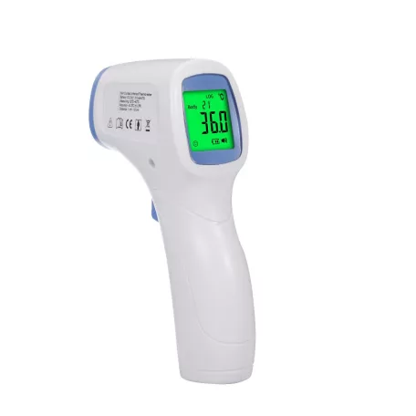 MANUNN Infravörös Érintés Nélküli Kézi Lázmérő, bőrfelület, tárgyak, falak, 1s gyorsmérés, ±0,2°C fehér-világoskék
