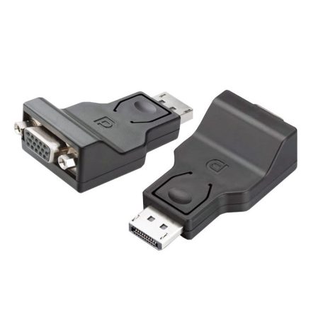 DisplayPort -> VGA átalakító adapter, fekete