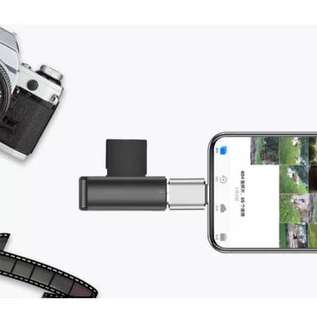 OTG átalakitó adapter (USB 3.0-ról Lightning), Fekete 