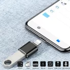 OTG átalakitó adapter (USB 3.0-ról Lightning), Fekete 
