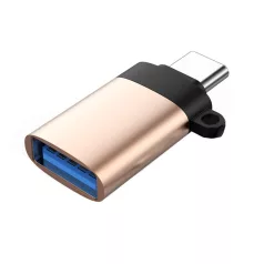 OTG átalakitó adapter, USB 3.0->USB-C, Aranyszín