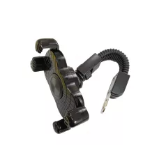   Motorkerékpáros Telefontartó JS053, Kormányra rögzíthető, 360°-ban forgatható, fekete