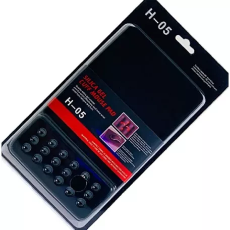 Professzionális egérpad H05, csúszásgátló talp, csukló támaszos, 250x180x4mm, fekete