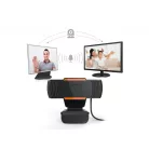 Digitális Webkamera Kameratartóval, Z06 FullHD 1080p fekete-narancssárga