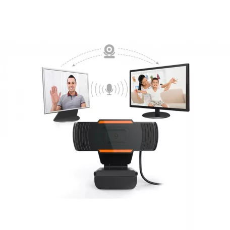 Digitális Webkamera Kameratartóval, Z06 FullHD 1080p fekete-narancssárga