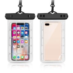   Univerzális víz- és ütésálló védőtok okostelefonhoz, 7.0″ méretig, víz alatti fényképezéshez, átlátszó-fekete