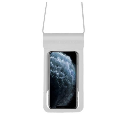 Univerzális vízálló védőtok okostelefonhoz, 6.5″ méretig, víz alatti fényképezéshez, szürke