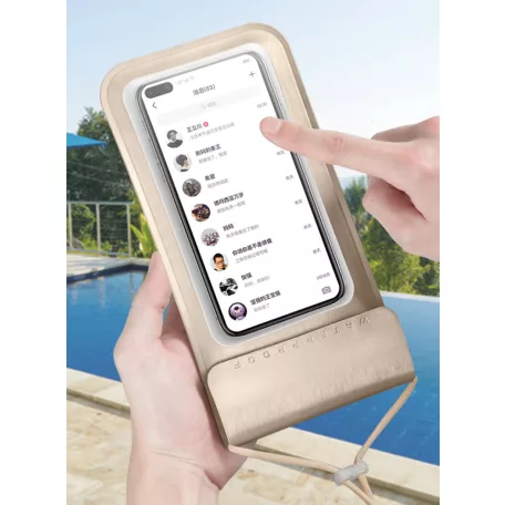 Univerzális vízálló védőtok okostelefonhoz, 6.5″ méretig, víz alatti fényképezéshez, szürke