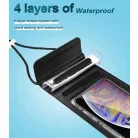 Univerzális vízálló védőtok okostelefonhoz, 6.5″ méretig, víz alatti fényképezéshez, szürke