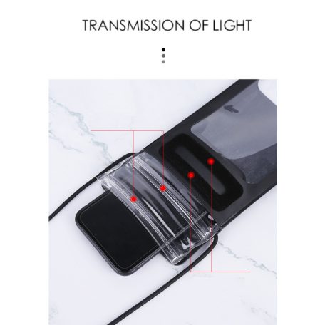 Univerzális vízálló védőtok okostelefonhoz, 6.5″ méretig, víz alatti fényképezéshez, kék