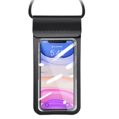   Univerzális vízálló védőtok okostelefonhoz, 5.5″ méretig, víz alatti fényképezéshez, fekete