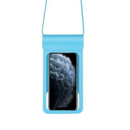 Univerzális vízálló védőtok okostelefonhoz, 5.5″ méretig, víz alatti fényképezéshez, kék