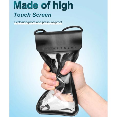 Univerzális vízálló védőtok okostelefonhoz, 5.5″ méretig, víz alatti fényképezéshez, kék