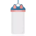 Univerzális vízálló védőtok okostelefonhoz, 7.0″ méretig, víz alatti fényképezéshez, kék-pink