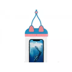   Univerzális vízálló védőtok okostelefonhoz, 7.0″ méretig, víz alatti fényképezéshez, kék-pink