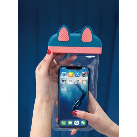 Univerzális vízálló védőtok okostelefonhoz, 7.0″ méretig, víz alatti fényképezéshez, pink