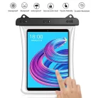 Univerzális vízálló védőtok tablet és okostelefonhoz, max 12″ méretig, fekete-átlátszó