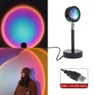LED Projektor Naplemente Vetítéssel, Sunset Lamp, USB áramellátás, dönthető fej, 180°, fekete állvány