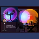 LED Projektor Naplemente Vetítéssel, Sunset Lamp, USB áramellátás, dönthető fej, 180°, fekete állvány