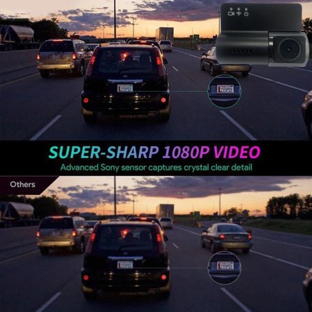 Autós Menetrögzítő Kamera, Full HD, Wi-Fi, G-Sensor, fekete