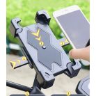 Kerékpár és Motorkerékpáros Telefontartó, Kormányra rögzíthető, 360°-ban forgatható, fekete