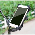 Kerékpár és Motorkerékpáros Telefontartó, Kormányra rögzíthető, 360°-ban forgatható, fekete