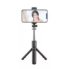   Bluetooth Szelfibot Tripod Funkcióval, 18.5cm-68cm, 10m távirányító hatótáv, fekete