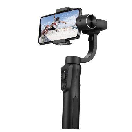 Gimbal S5B Okostelefon Képstabilizátor, 3 tengelyes, automatikus arckövetés, Bluetooth v5.0, újratölthető akkumulátor, fekete