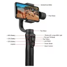 Gimbal S5B Okostelefon Képstabilizátor, 3 tengelyes, automatikus arckövetés, Bluetooth v5.0, újratölthető akkumulátor, fekete
