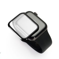   Apple Watch képernyő védő fólia, 42mm kijelzőjű okosórákhoz, átlátszó fekete kerettel