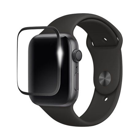 Apple Watch képernyő védő fólia, 42mm kijelzőjű okosórákhoz, átlátszó, fekete kerettel