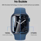 Apple Watch képernyő védő fólia, 45mm kijelzőjű  okosórákhoz, átlátszó, fekete kerettel