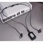 Bluetooth v5.0 Fülhallgató, beépített mikrofonnal, Világító Nyaklánc, AML-P10 MicroSD, kézfej mintás, fekete