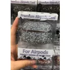AirPods Pro 1/2 széria csillogó kristályos Védőtok + Kulcstartó karika, csillámló ezüst