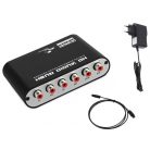 Digitális analóg 5.1 csatornás audio dekóder, optikai digitális erősítő, analóg átalakító TV-hez, 1 méter optikai kábellel, fekete