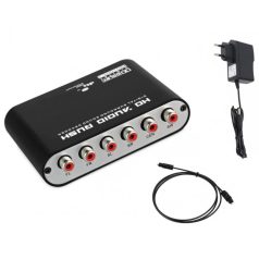   Digitális analóg 5.1 csatornás audio dekóder, optikai digitális erősítő, analóg átalakító TV-hez, 1 méter optikai kábellel, fekete