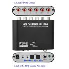 Digitális analóg 5.1 csatornás audio dekóder, optikai digitális erősítő, analóg átalakító TV-hez, 1 méter optikai kábellel, fekete