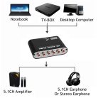 Digitális analóg 5.1 csatornás audio dekóder, optikai digitális erősítő, analóg átalakító TV-hez, 1 méter optikai kábellel, fekete