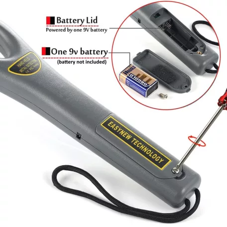 Fémdetektor, Metal Detector, Fémkereső, 10cm hatótávolság, 19,8~24,2kHz között keres, ruhában, táskában, bejáratnál, biztonsági kapuknál