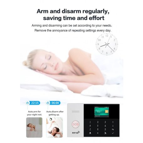 WiFi/GSM Intelligens Riasztórendszer, PG-105 érintőképernyős, WiFi és GSM dual hálózat, Tuya Smart alkalmazással