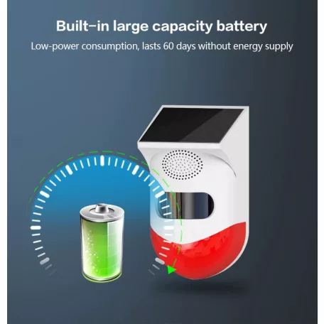 WiFi-s Kültéri Szoláros Mozgásérzékelő, CT-80W, piros-fehér