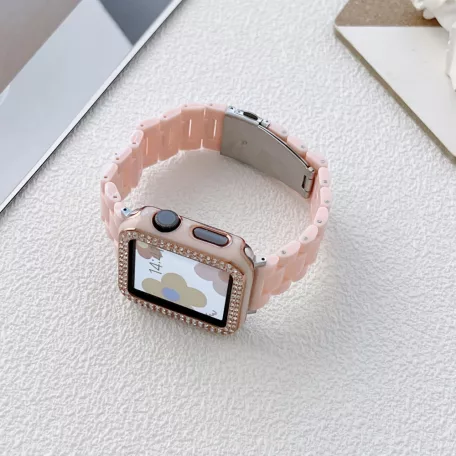 Apple Watch óraszíj, kompatibilis 42/44/45mm kijelzőjű okosórákkal, pink