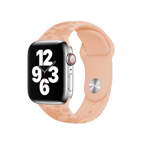 Szilikon óraszíj, Apple Watch kompatibilis, 42/44/45mm kijelzőjű okosórákkal, barackszín