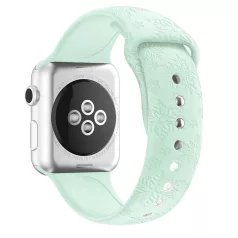   Szilikon óraszíj, Apple Watch kompatibilis, 42/44/45mm kijelzőjű okosórákkal, világoszöld